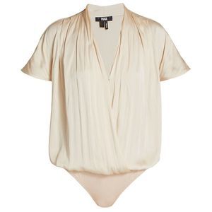 Paige Dijon Satin Bodysuit ecru - size S